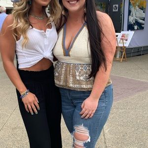 Crochet V neck Tank with Open back